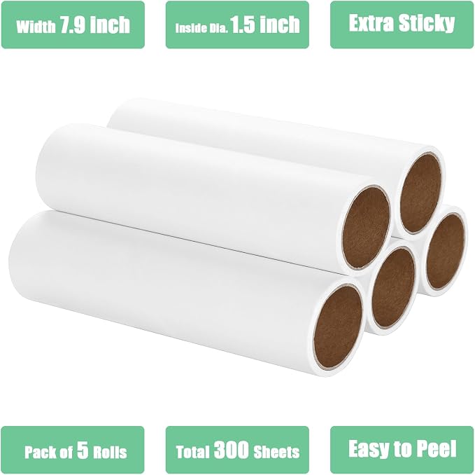 7.9 inch Lint Roller Refills Only, Extra Sticky Tape Roller Refills - Image 3