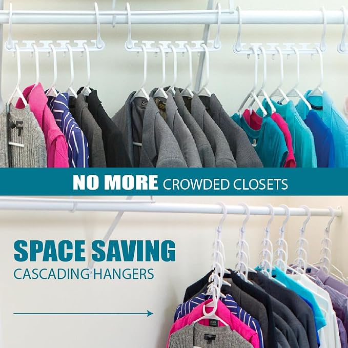 Wonder Hanger Max 20-Pack Space-Saving Hangers, 360° Hooks - Image 6