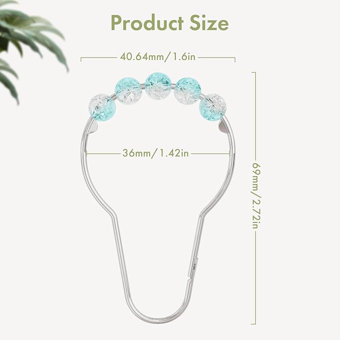 Shower Curtain Rings, Decorative Shower Curtain Hooks, Shower Curtain Hooks - Image 3