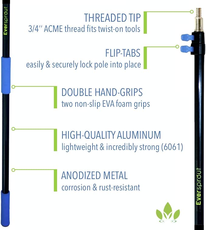 EVERSPROUT Car Brush with Rubber Bumper 5-to-12 Ft with Extension Pole | - Image 8