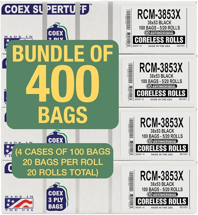 Aluf Plastics - 3 Ply Trash Bags, 44 Gallon, 1.5 Mil - Image 9