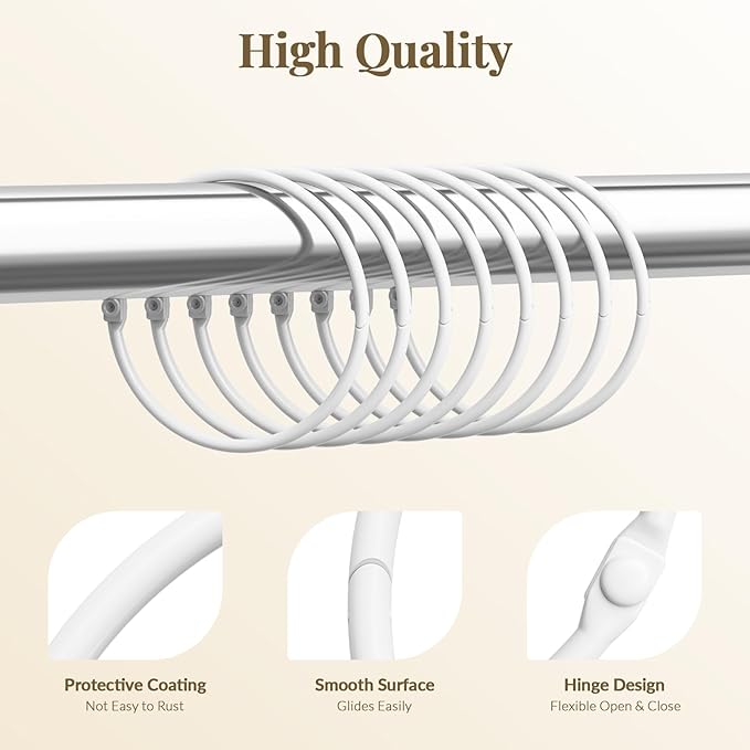 Bathway Anti-Drop Shower Rings, Rust Proof - Image 2