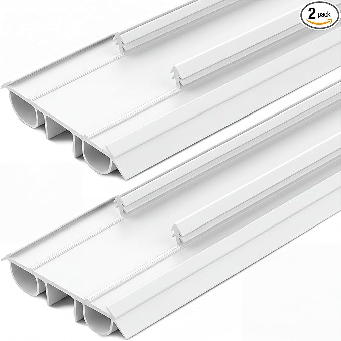 Pushglossy 2 Pcs 36" Kerf Door Sweep Double Bubble Kerf Pre Cut White | 1-3/4" by Pushglossy