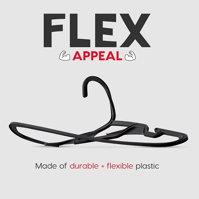 IRIS USA Lightweight Flexible Adult Hangers 50 Pack, Made in USA, Dorm - Image 6