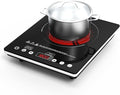 1800W Electric Cooktop, 110V Single Burner Stove with Overheat Protection and Adjustable Power Levels - Portable Ceramic Stove for Kitchen, Travel, RV