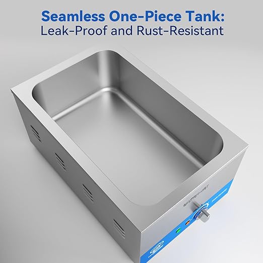 Commercial 12L Soup Warmer with 3×4L Pot Buffet Bain Marie， Commercial Electric Food Warmer, Seamless One-Piece Tank, 30-85℃ Adjustable Temp Range, UL Certified Key Components-120V,1200W
