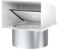 6 Inch Hooded Wall Vent Cover, Dryer Wall Vent Cover Outside with Screen & Damper, Wall Exhaust Vent Cover, Outdoor Air Vent Cap for Range Hoods/Kitchen/Bathroom/Laundry/Basements/Garages, White