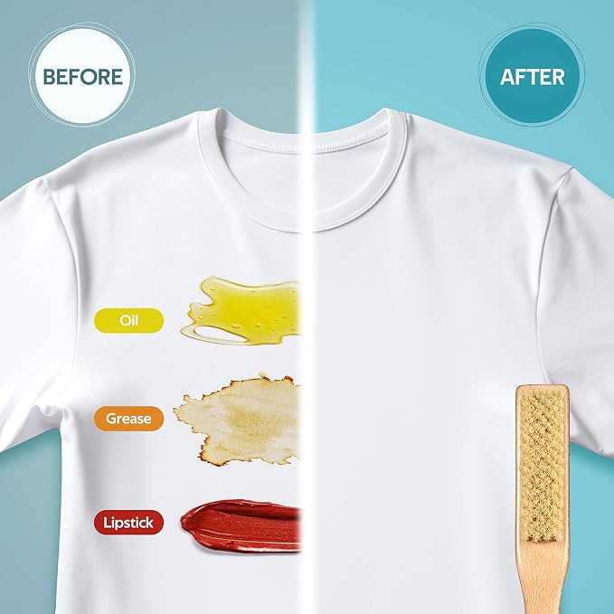 Laundry Stain Brush, Large Natural Soft Boar Bristles, Removes Tough Stains - Image 6