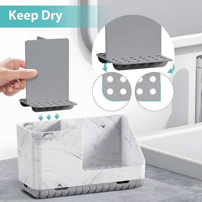 Toothbrush Holders for Bathroom Countertop Organizers | Easy To Clean, - Image 3