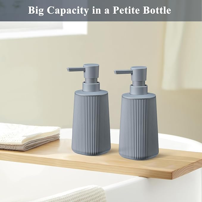 Gray Hand Soap Dispenser for Bathroom and Kitchen | No Rust Pump Refillable - Image 5