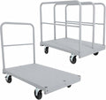 Steel Panel Truck Cart 36x24 inch, 2 in 1 Industrial Grade Platform Truck with 2200 LBS Capacity, Heavy Duty Drywall Dolly with 3 Removable Side Handrails & Swivel Wheels