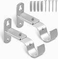 Adjustable Curtain Rod Brackets, Metal Window Drapery Rod Hanger Holders Hooks by AMZSEVEN
