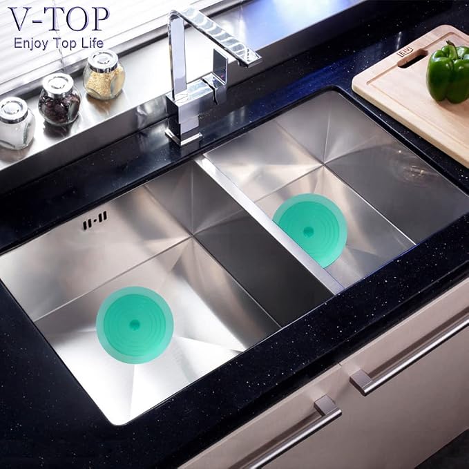 V-TOP Tub Stopper 2 Pack, 6 inches Large Silicone Drain Plug Hair Stopper Flat - Image 2