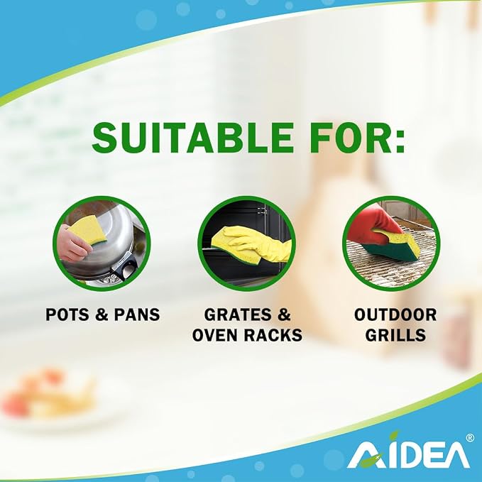 AIDEA Sponges Kitchen, Dish Sponges, Heavy-Duty Scrub Sponge | Kitchen Sponge - Image 4