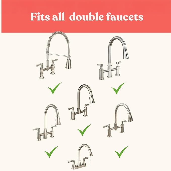 2 Hole Kitchen Sink Splash Guard Wide-Modern Faucet Mat - Image 3
