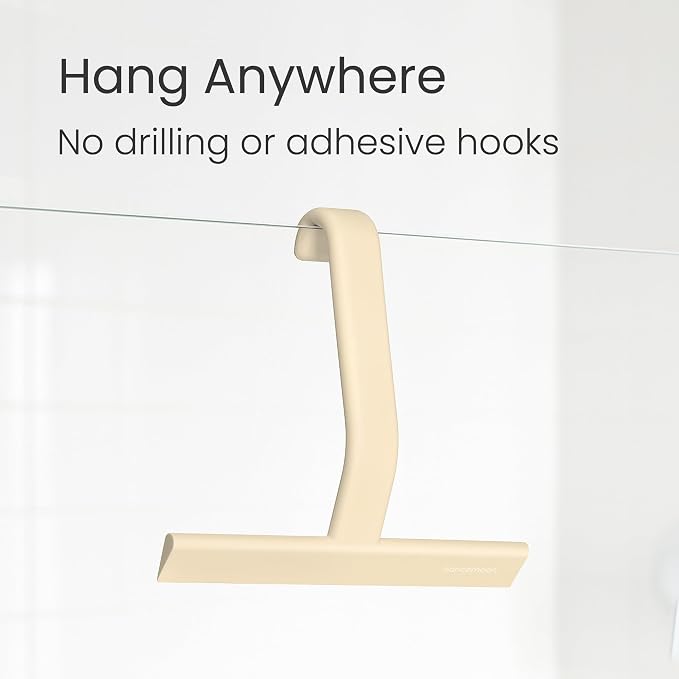 JustHang Shower Squeegee with Built-in Hook, All-One-Piece Soft-Touch Silicone - Image 2