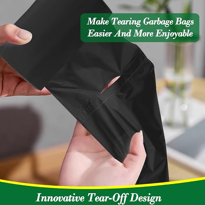 Hommaly 2 Gallon 200 pcs Small Black Trash Bags, Strong 1.8 Gallon Garbage Bags - Image 7