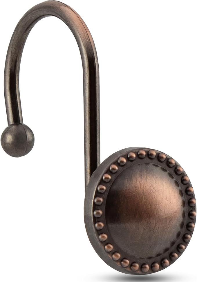 Shower Curtain Hooks, Rust-Resistant Decorative Rings, Bronze | Heavy-Duty by Unknown