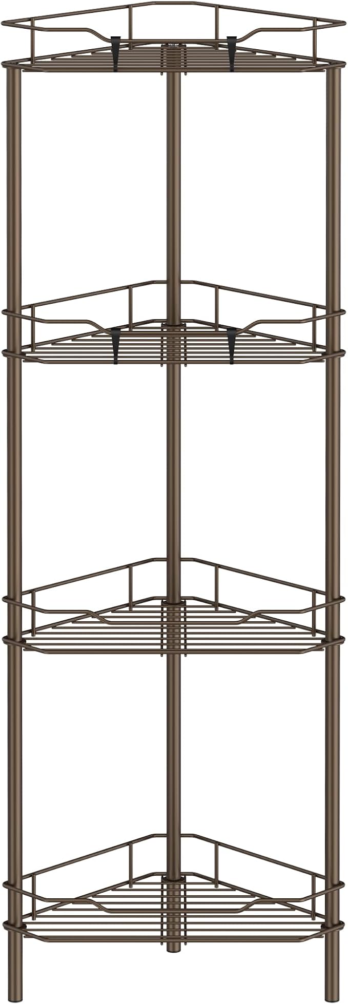 HuggieGems Metal Floor Standing Corner Shower Caddy, 4 Tier by HuggieGems