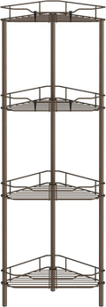 HuggieGems Metal Floor Standing Corner Shower Caddy, 4 Tier by HuggieGems