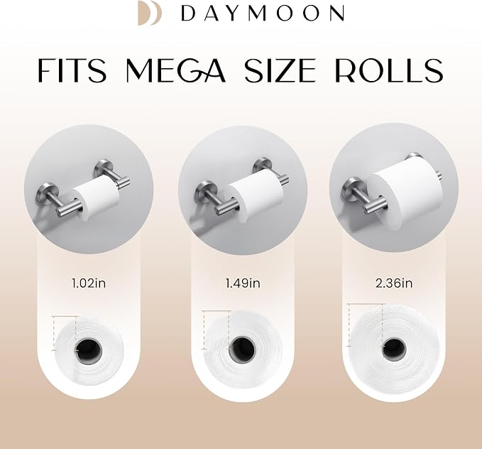 Day Moon™ Toilet Paper Holder Wall Mount, Modern Roll Holder - Image 6