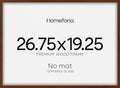 Homeforia 19.25x26.75 Puzzle Frame Brown, High End Dark Oak 19.25 by 26.75 Thin Wood Picture Frame without Mat, 26.75x19.25 Wooden Walnut Puzzle Art Frames for Wall, Tempered Glass, Wall Kit, Set of 1