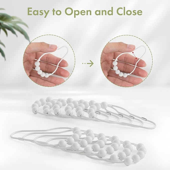 Shower Curtain Hooks, Decorative Shower Curtain Hooks Rust-Resistant Stainless - Image 5
