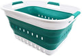 SAMMART 30L Collapsible 3 Handled Plastic Laundry Basket by SAMMART