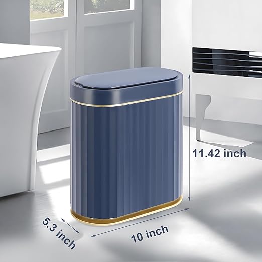 ELPHECO 2 Gallon Sensor Trash Can, Automatic Lid, Midnight Blue Gold | IPX5 - Image 2