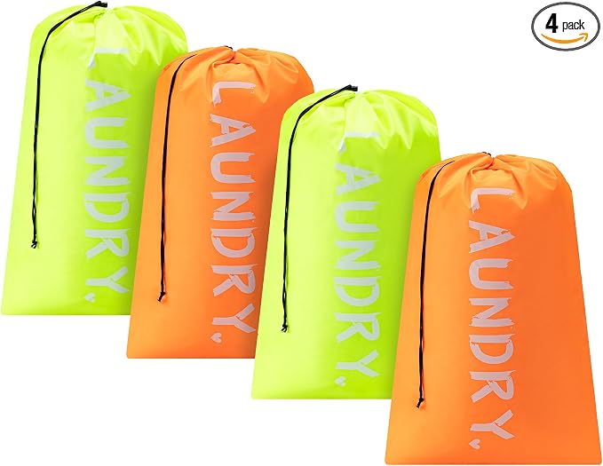 4 Pack Travel Laundry Bag, Extra Large Dirty Clothes Organizer by Unknown