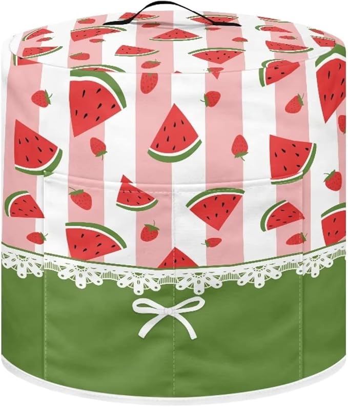 Round Pressure Cooker Cover 6 qt,Cute Watermelon Pattern Kitchen Appliance Cover Dust Cover with Pockets,Rice Cooker Cover,Air Fryer Cover,Toaster Cover,Oven Cover