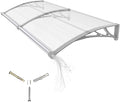 Awning for Door Entrance,40x80 Inches Awnings for Doors with Separate Drainage,Front Door Awning Exterior,Polycarbonate UV, Rain, and Snow Protection for Porch,Patio,Window,Deck