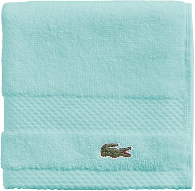 Lacoste Heritage 100% Supima Cotton Wash Cloth 13" x 13", Mint | Highly by Unknown