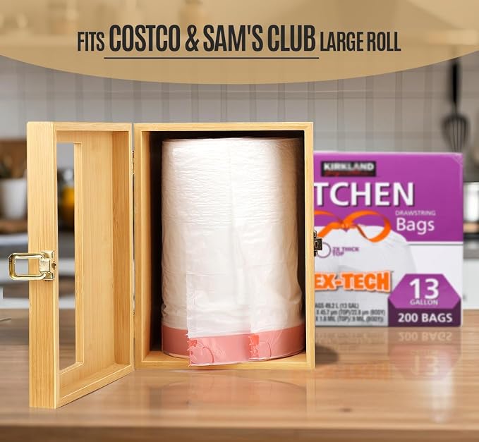 Bamboo Trash Bag Dispenser Holder - Image 2