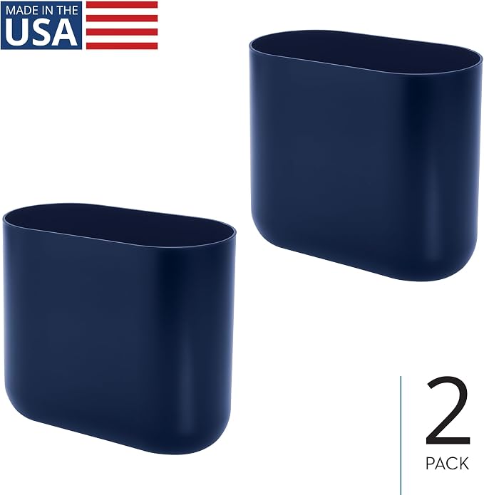 iDesign Small Slim Plastic Bathroom Trash Can - Image 2