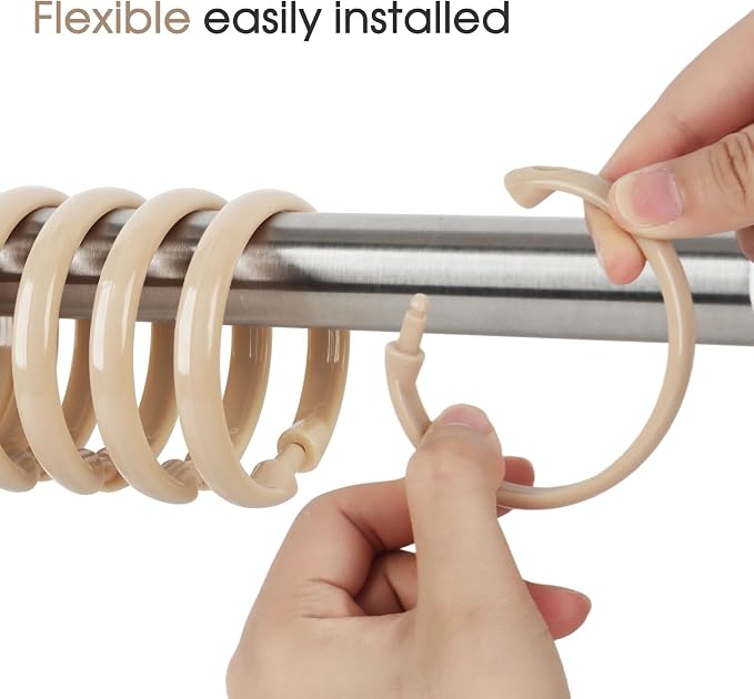 Beige Shower Curtain Hooks - Image 3
