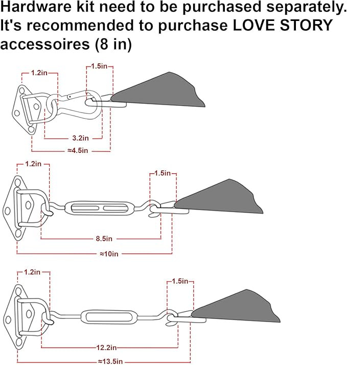 LOVE STORY Custom Size 9' x 20' Butter Cream Sun Shade Sail Canopy Commercial Rectangle Sail Shade Fabric for Patio Garden Backyard Pool (Customized)