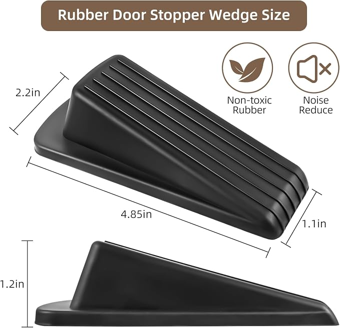 JZWBLILY Door Stoppers for Bottom of Door on Floor, Premium Rubber Door Stopper - Image 2