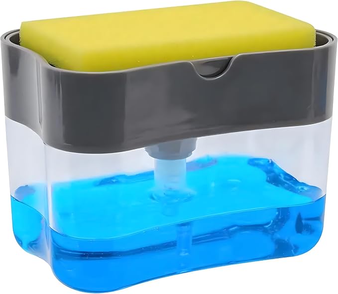 Countertop Kitchen Dish Soap Dispenser and Sponge Holder.Sink Dish Washing Soap by Unknown