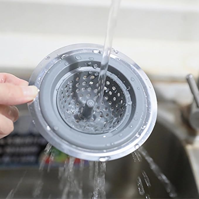 2 Pack Kitchen Sink Drain Strainer Silicone Stainless - Image 2