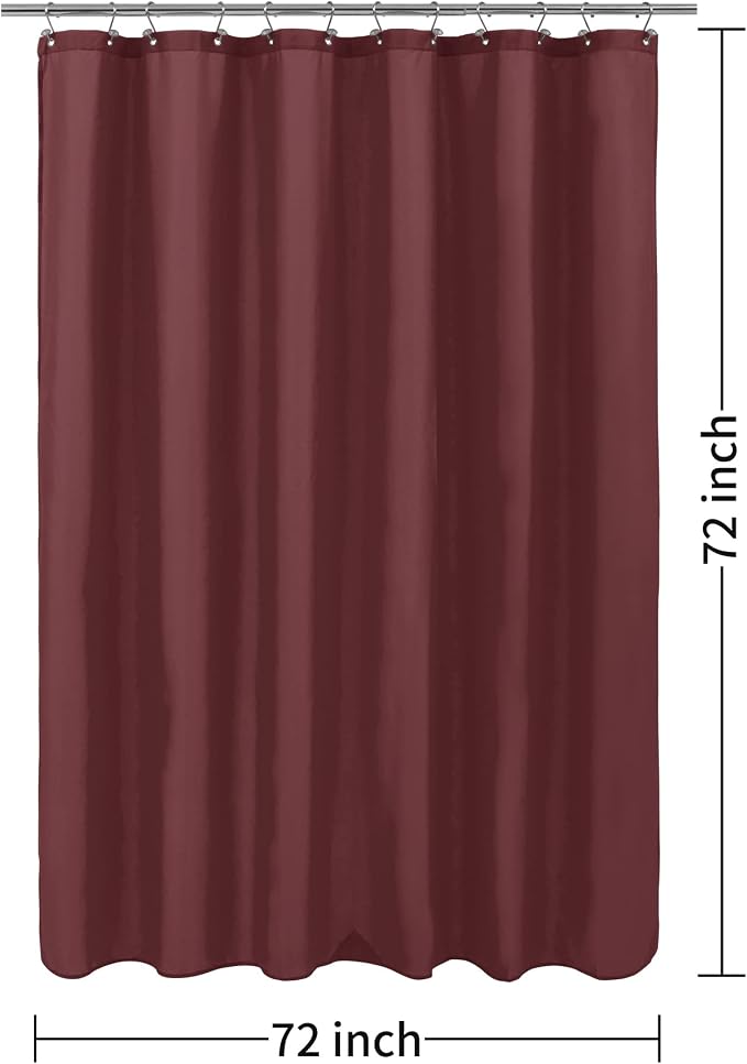 ALYVIA SPRING Waterproof Fabric Shower Curtain or Liner Burgundy Red - Image 7