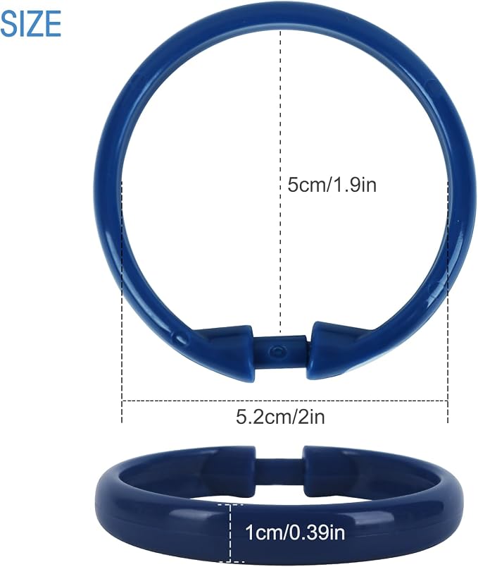 Navy Blue Shower Curtain Hooks - Image 4
