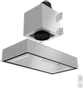 Awoco 36”W Flush Ceiling Mount Split Insert Range Hood, Stainless Steel 4 Speeds 800 CFM, 6” Round Vent LED Lights Remote Control (36"W 19"D 6" Vent)