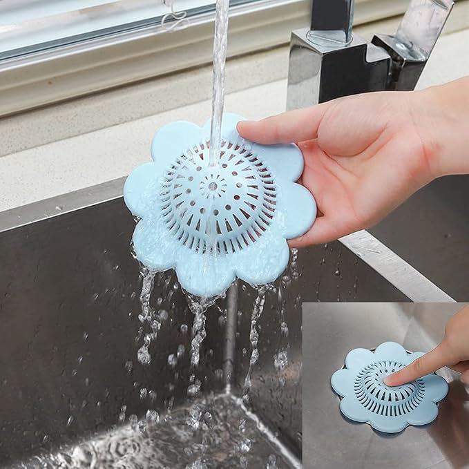 4PCS Drain Hair Catcher Shower Drain Covers Durable Silicone Hair Stopper - Image 5