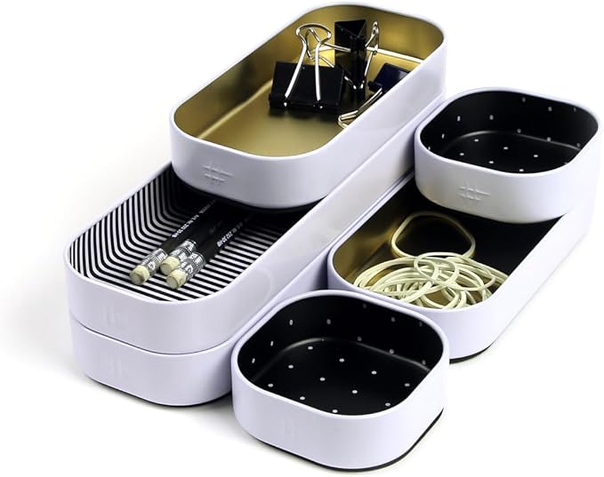 Three by Three Seattle Metal Drawer Organizer Tray Set, makeup & office drawers - Image 6