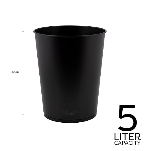 Bath Bliss 5 Liter Small Wastebasket | 2 Pack | Round Open Top | Trash Can | - Image 5