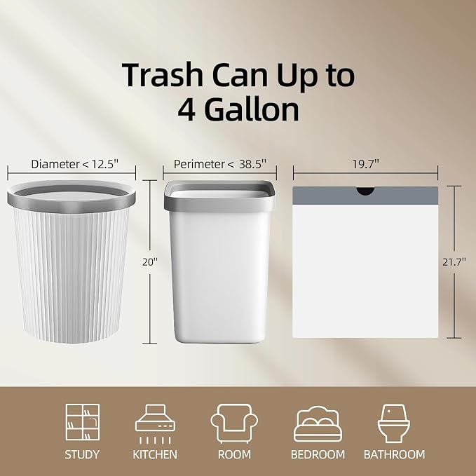 KSSKSS 4 Gallon Mini Drawstring Trash Bags, Small Garbage Bags by KSSKSS - Image 3