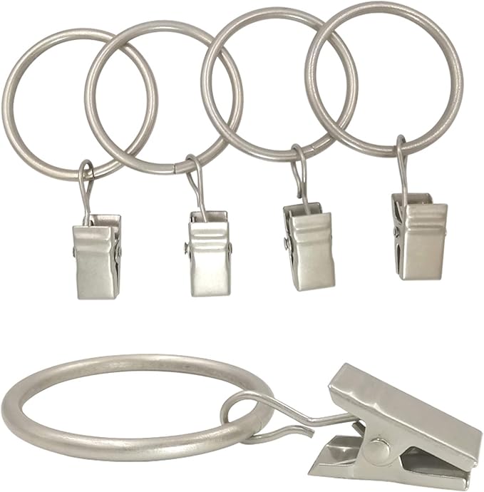 40 Pack Curtain Rings with Clips, Drapery Clips with Rings, Drapes Rings 1.26 - Image 7