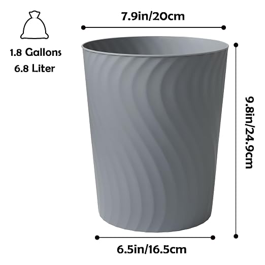 YGJT Small Trash Can, 3 Pack 1.8 Gallons Bathroom Trash Can - Image 6