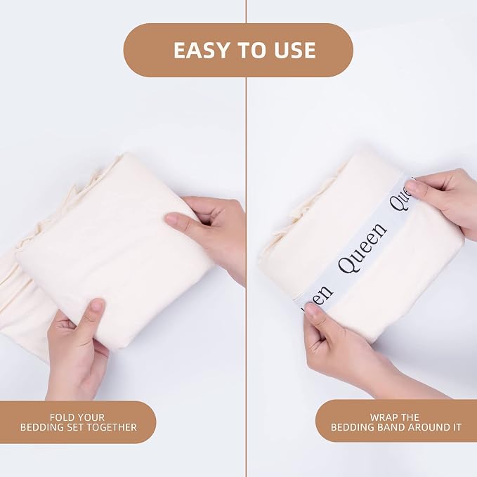 4PCS Bed Sheet Organizer Bands, Storage Labels and Sheet Keepers - Image 7